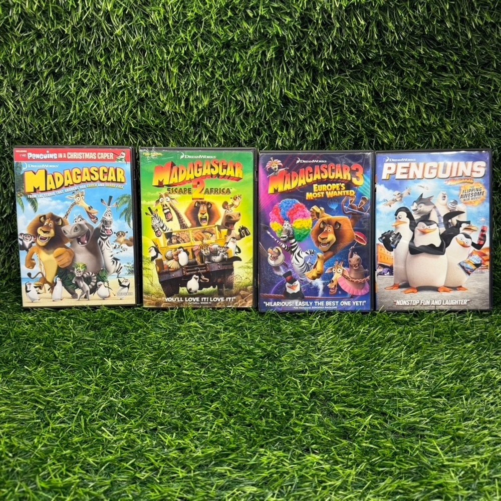 DreamWorks Madagascar DVD Bundle 4 Movies‎ Kids Family Comedy Collection Set